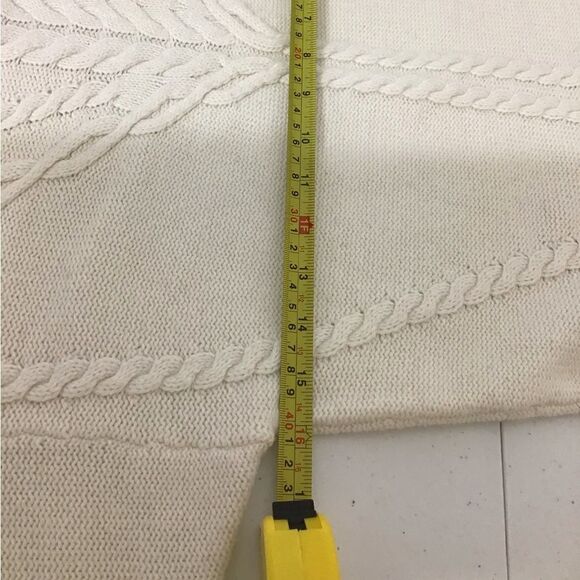 Kate Spade New York Neutral Pullover Knit White Cable Knit Sweater - Picture 8 of 13